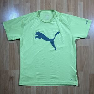 PUMA Performance Fabric Tee Shirt (Men's Sz L) Vintage Lime Green T-Shirt • EUC